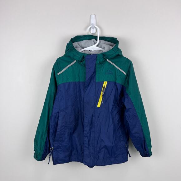 L.L. Bean Kids Lined Trail Model Wind and Rain Jacket Color Block S 4T - Picture 1 of 15